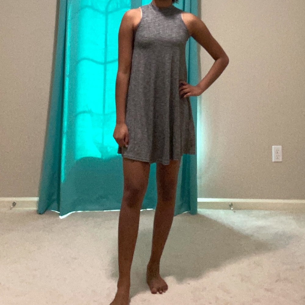 Heather Gray Mock Neck Dress